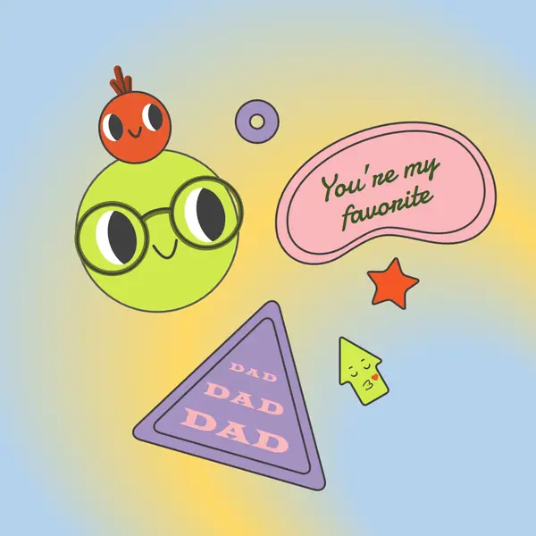 For my favorite Dad yellow modern, bold, stickers