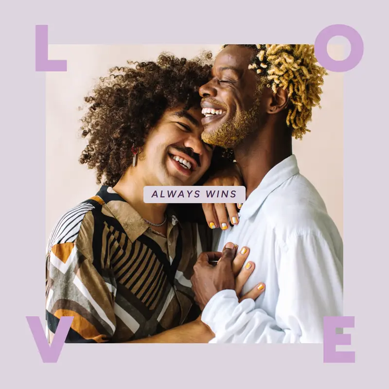 Love always wins Purple modern, bold,