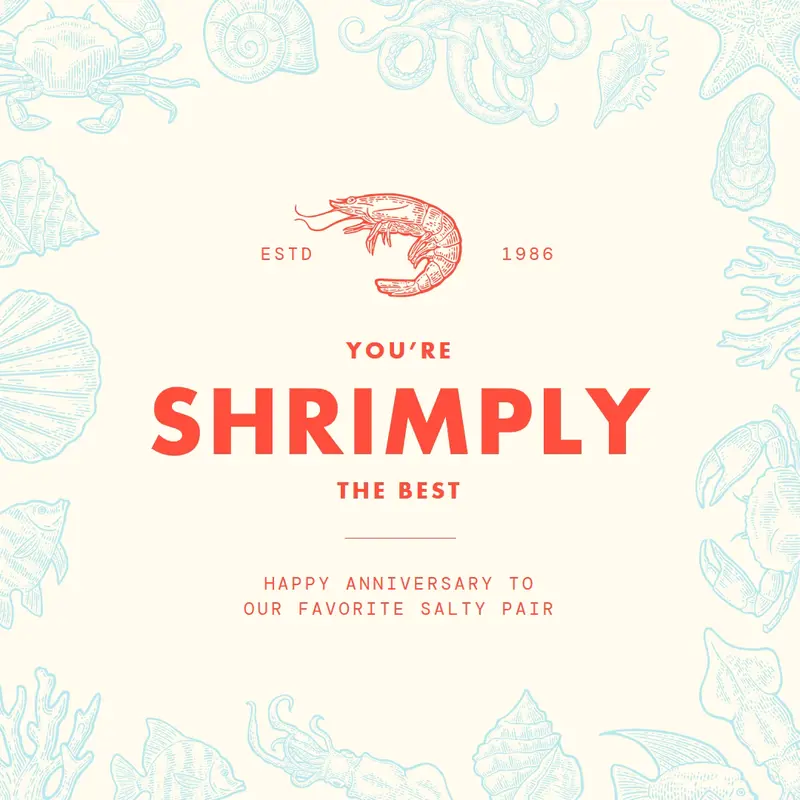 You're shrimply the best Gray bold, retro, maritime