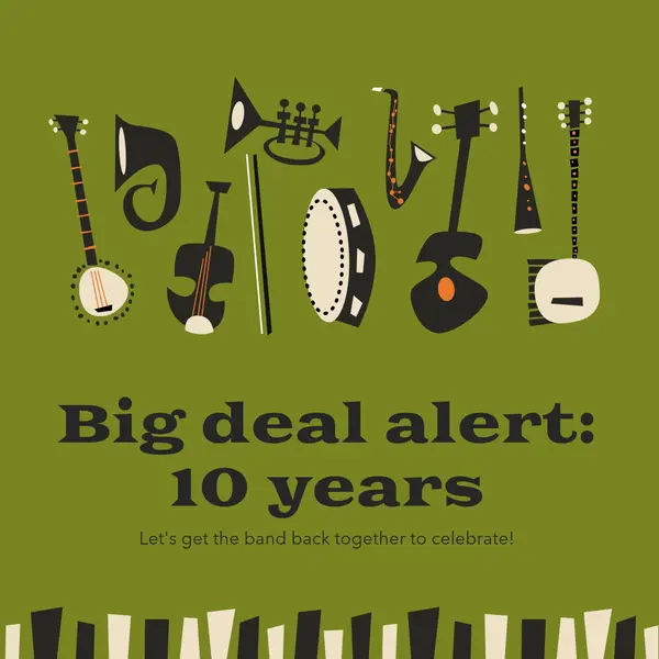 Big deal alert Green retro, graphic, music