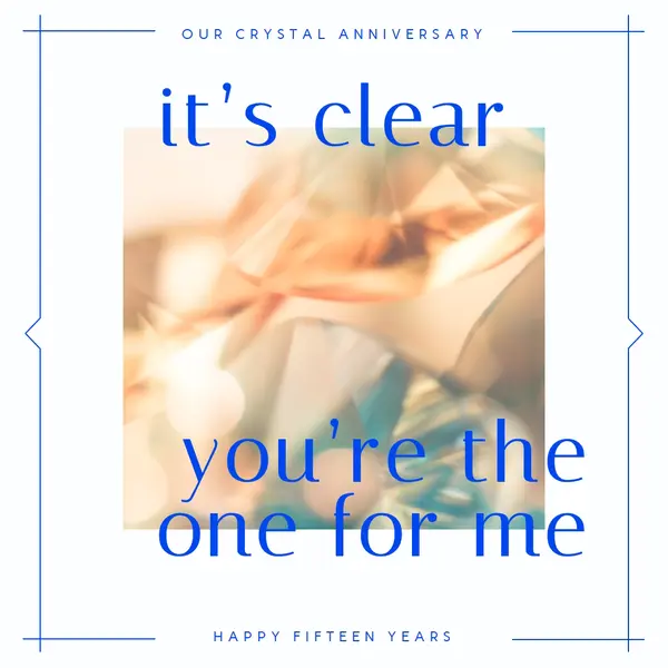 Happy crystal anniversary White Simple, Crystal, Line