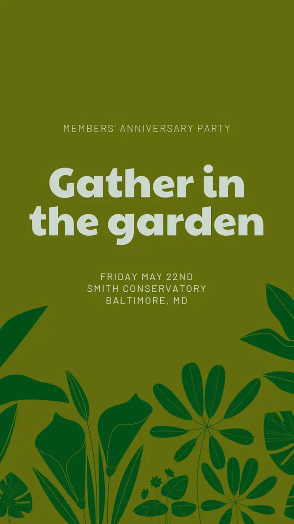 Gather in the garden green lush, bold, botanical