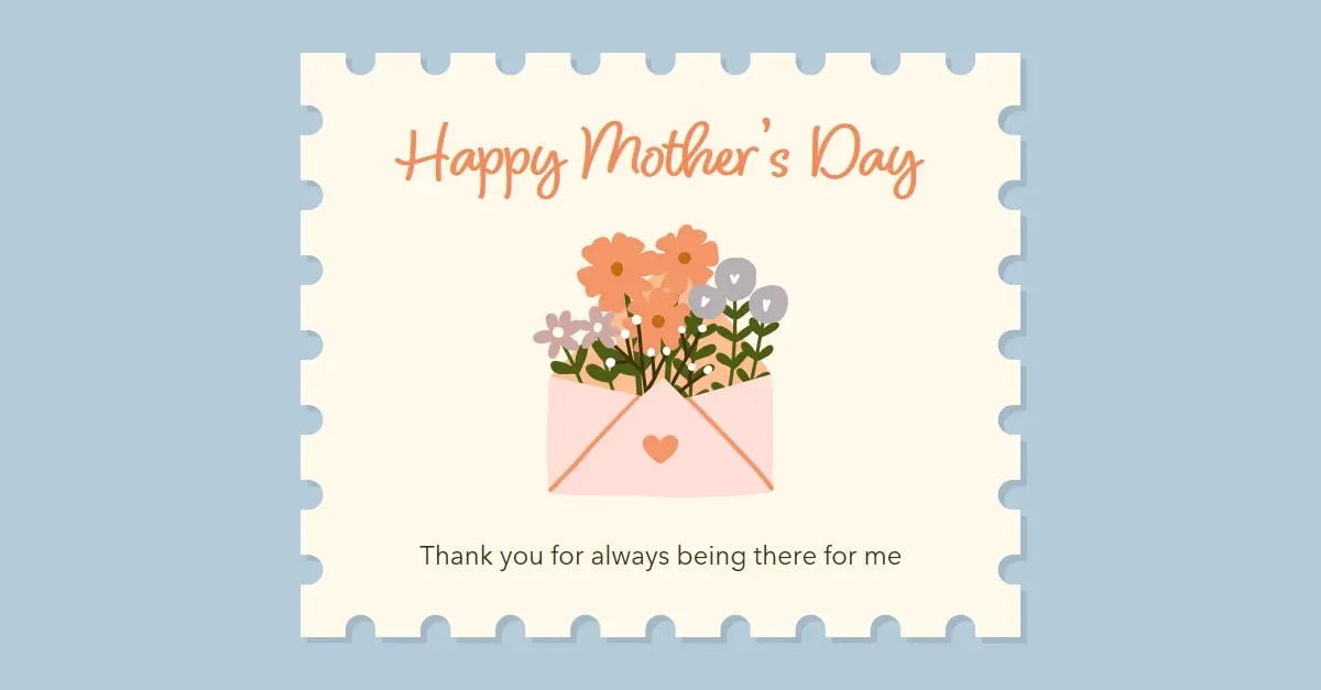 Whimsical Mother's Day card blue graphical playful whimsical quirky lighthearted folksy