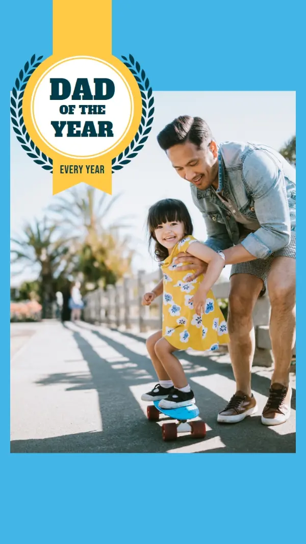 Dad of the year blue vintage retro