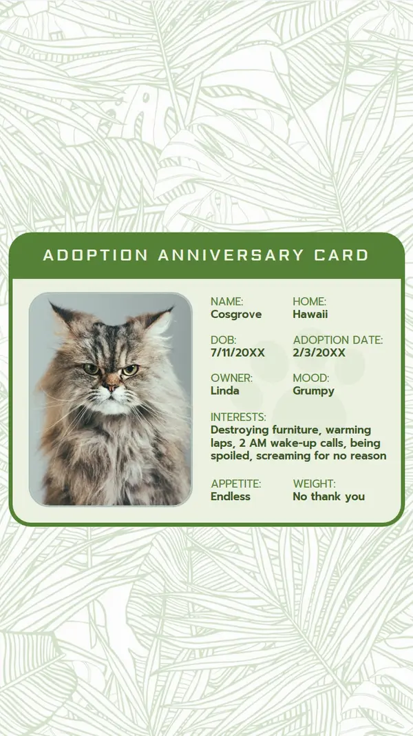 Adoption anniversary card