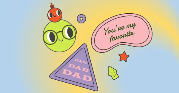 For my favorite Dad yellow modern, bold, stickers