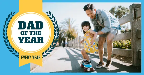 Dad of the year blue vintage retro