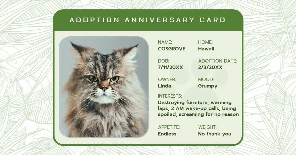 Adoption anniversary card