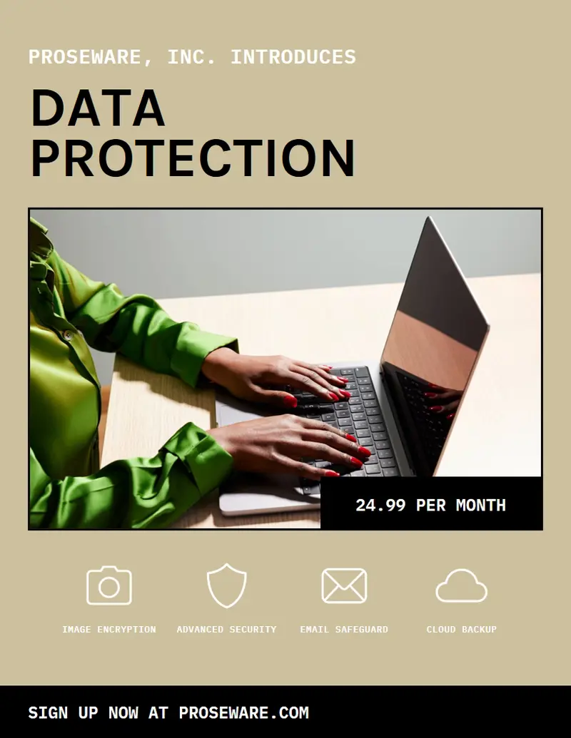 Data protection product announcement brown Modern simple