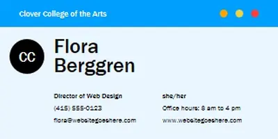 Simple professional email signature blue simple, color block