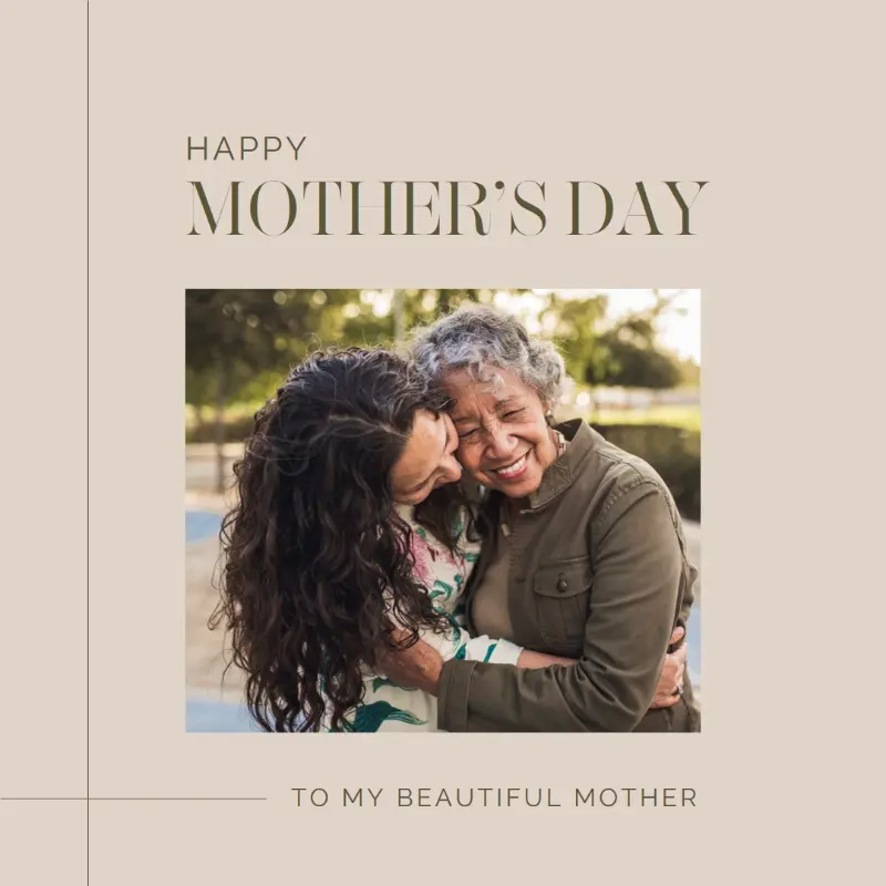 Beautiful Mother's Day gray modern simple linear contemporary stylish current clean plain minimal essential lines