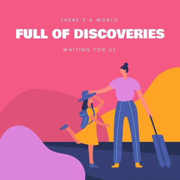 Let's discover the world pink illustrative bold colorful strong energetic graphical