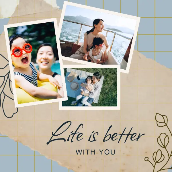 We're better together blue collage scrapbook playful multi-image montage variety photomontage assorted assembled