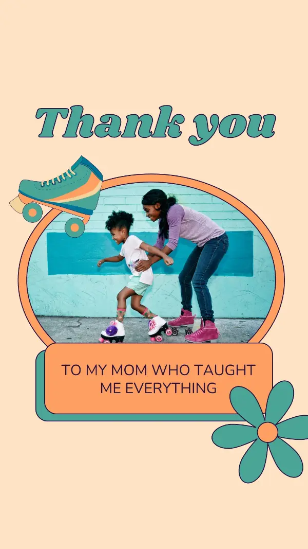 Thanks, Mom, for everything orange retro bold playful 60's 70's groovy strong energetic fun