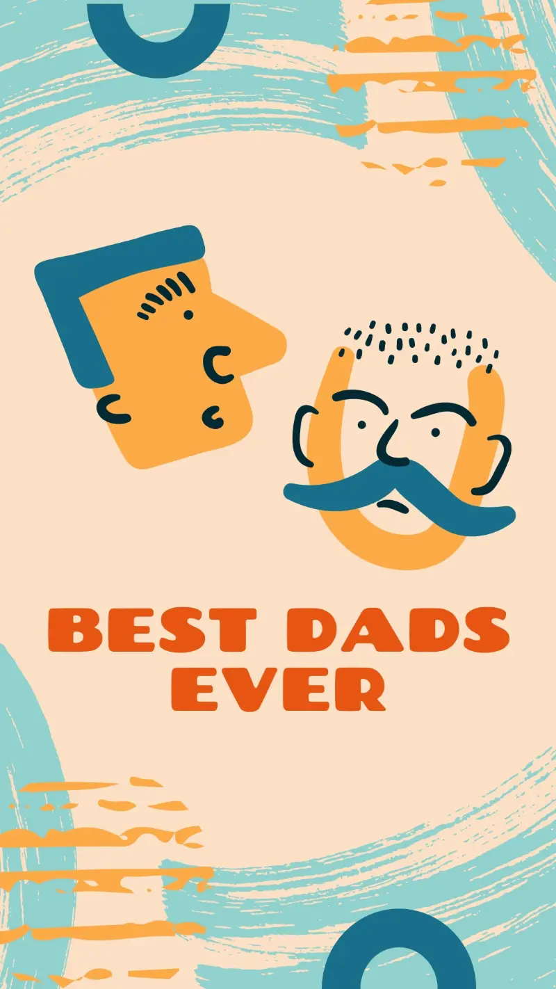 Best Dads ever orange whimsical fun brushstrokes