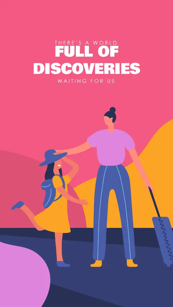 Let's discover the world pink illustrative bold colorful strong energetic graphical