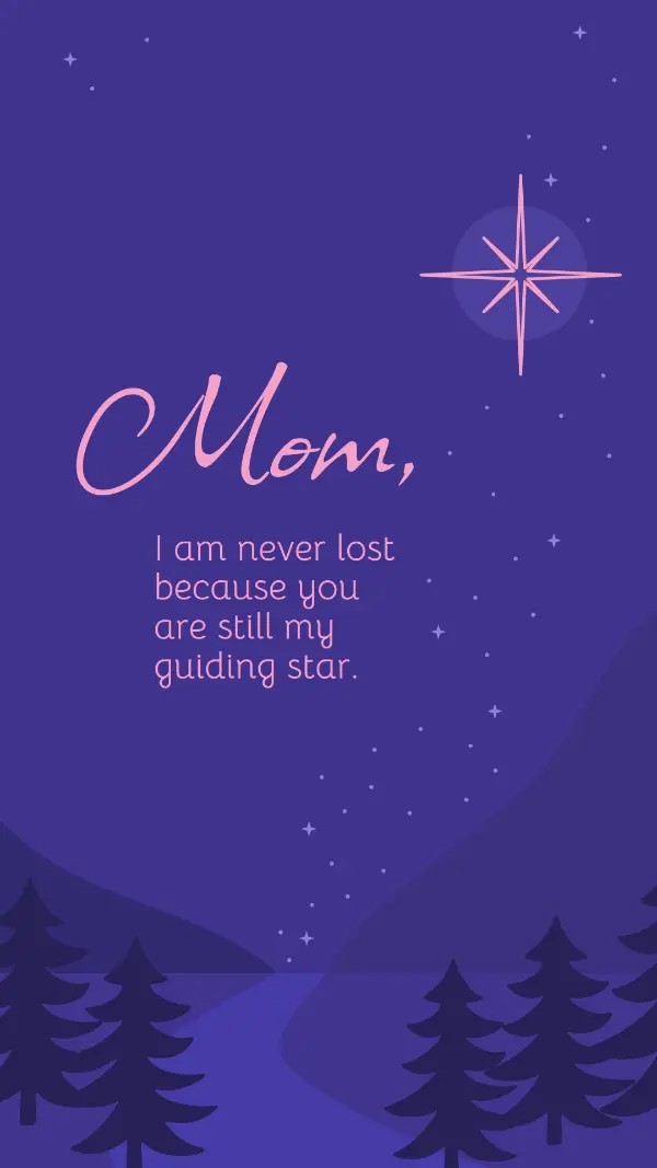 You're my guiding star purple graphical whimsical storybook magical dreamy