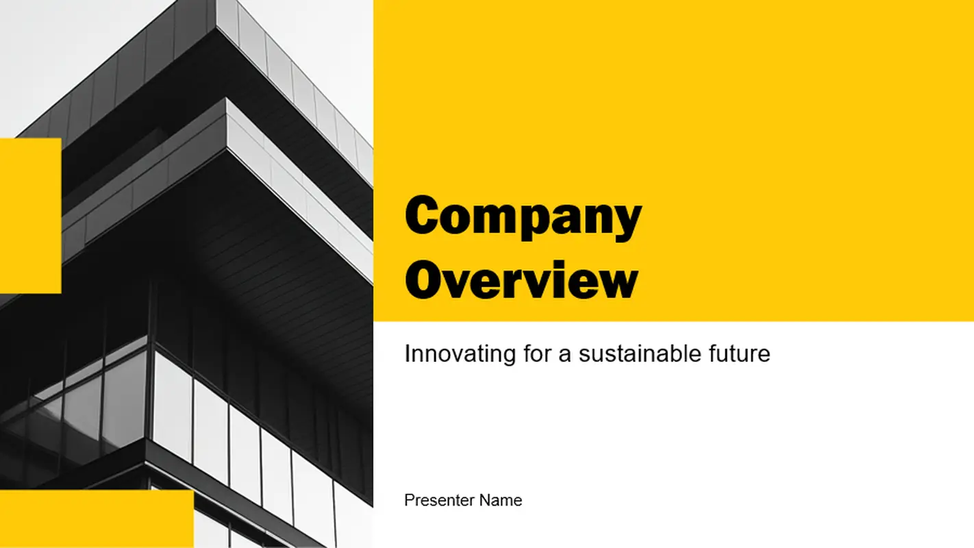 Modern company overview presentation yellow modern geometric corporate
