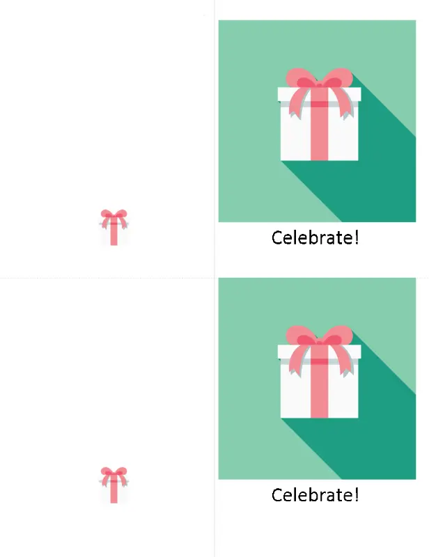 Present celebration card green modern-simple