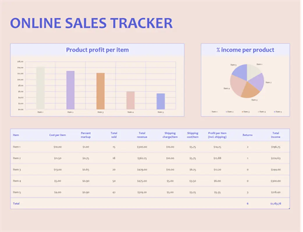 Online sales tracker modern-simple
