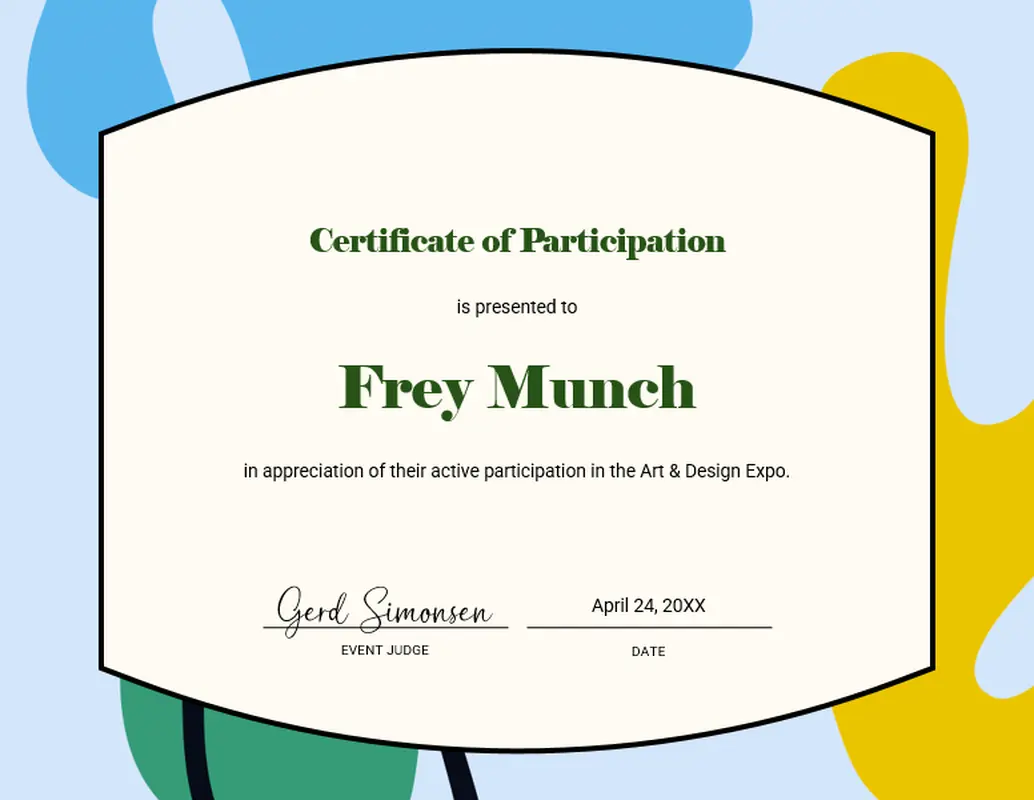 Certificate of participation modern simple