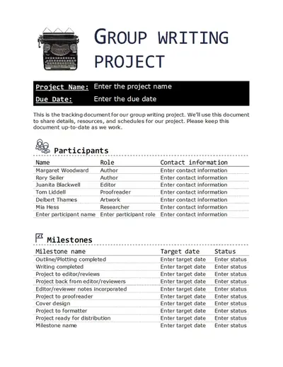 Group writing project vintage retro