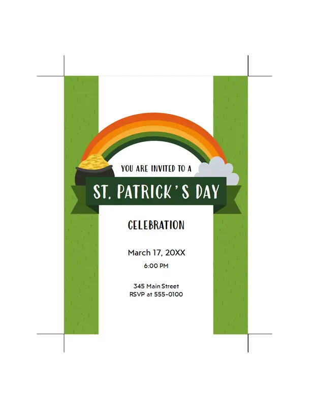 St. Patrick's Day invitation green modern-simple