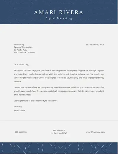 Business letter (sales stripes design) modern-simple