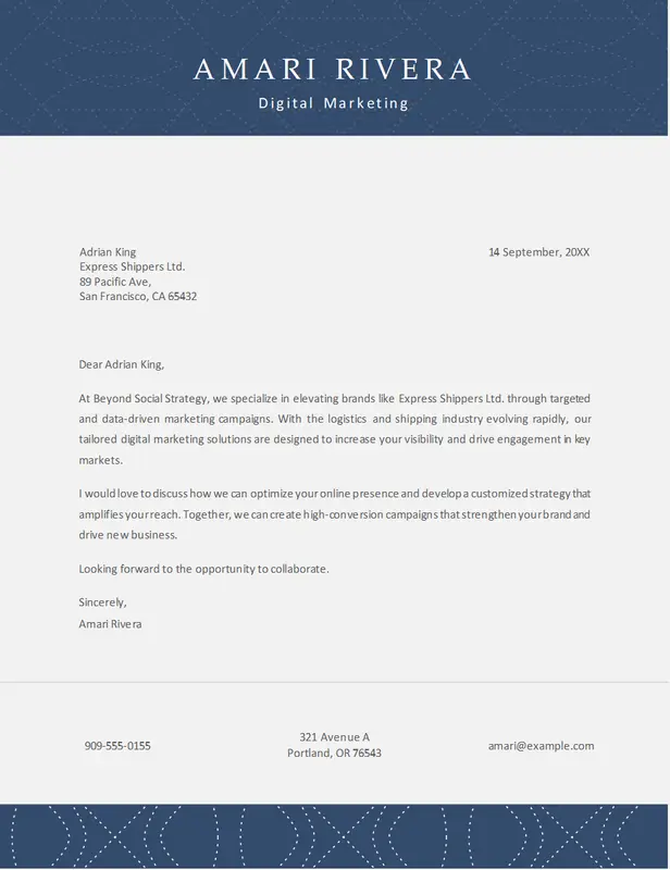 Business letter (sales stripes design) modern-simple