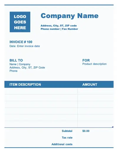 Basic business invoice modern simple