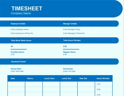 Elemental timesheet modern simple
