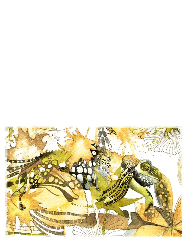 Chameleon greeting cards (half-fold) whimsical-color-block
