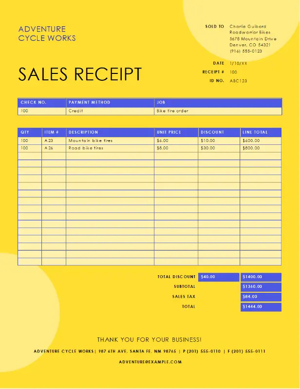 Retro sales receipt yellow modern bold