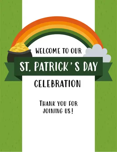 St. Patrick's Day party printables whimsical color block
