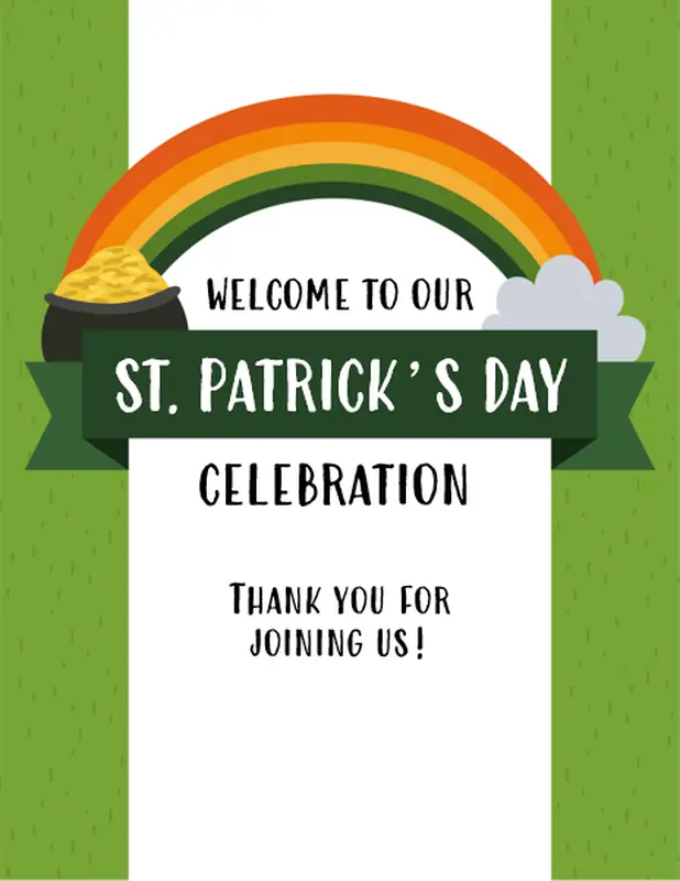 St. Patrick's Day party printables whimsical color block