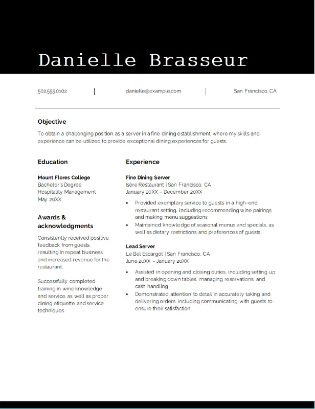 Simple resume modern bold