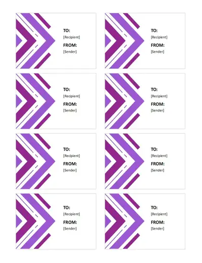 Gift labels (8 per page) modern geometric