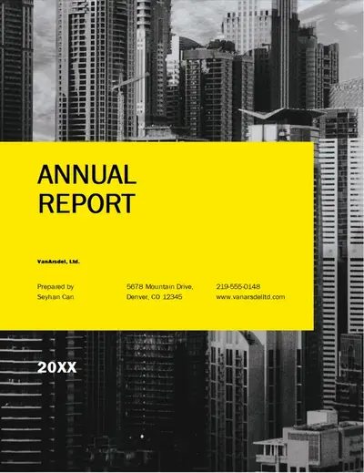 Business report (professional design) yellow modern simple