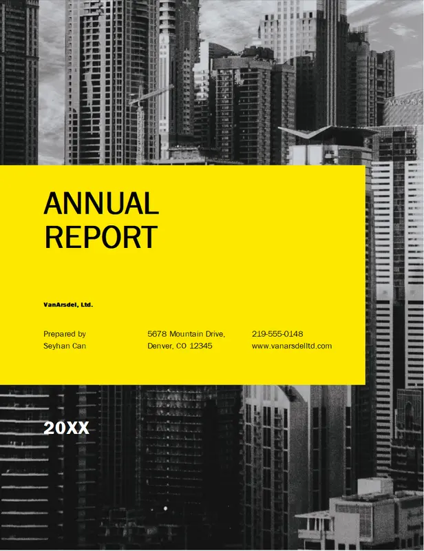 Business report (professional design) yellow modern simple