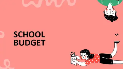 Back-to-school budget presentation pink whimsical-line