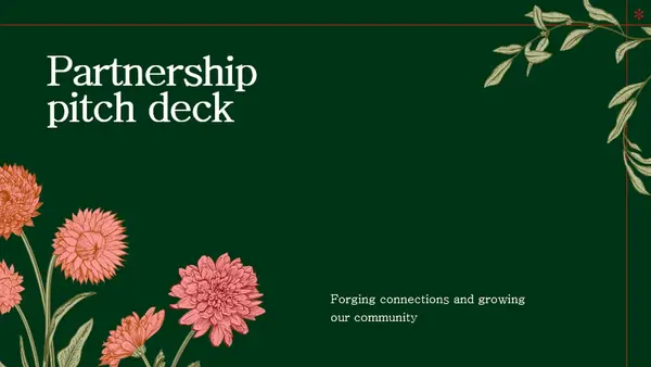 Botanical pitch deck green vintage-botanical