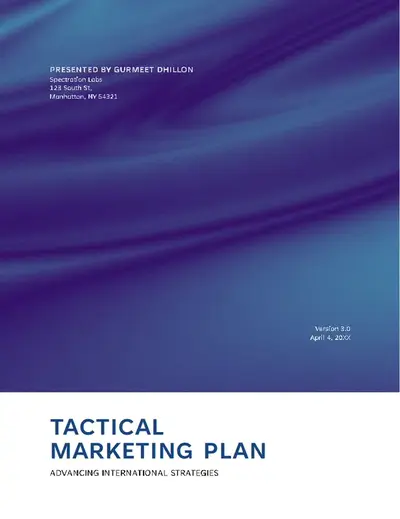 Tactical business marketing plan blue modern simple