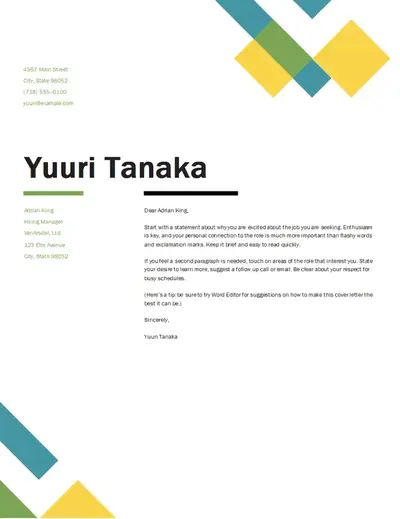 Geometric cover letter modern geometric