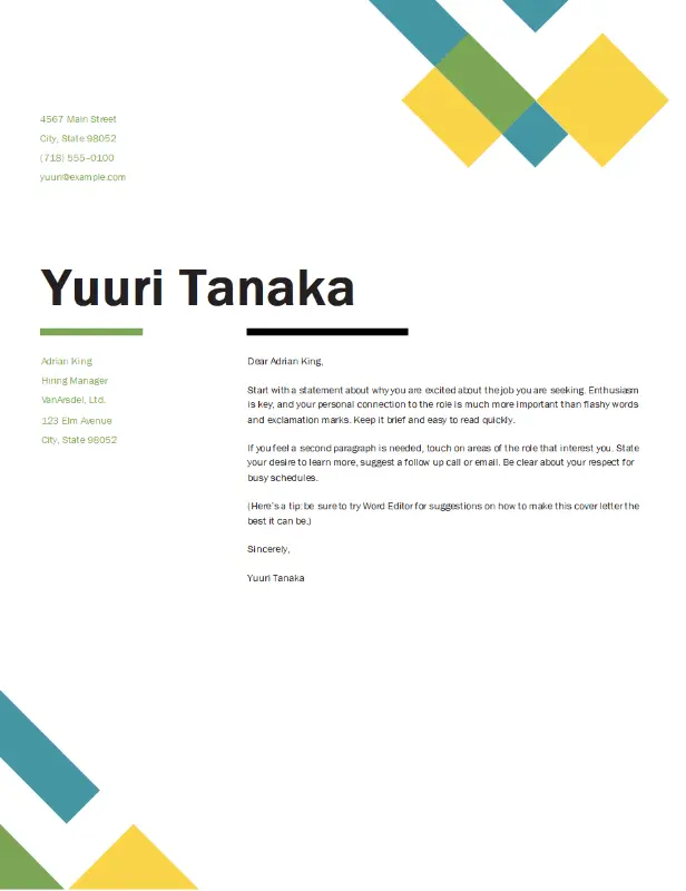 Free cover letter templates to download and print