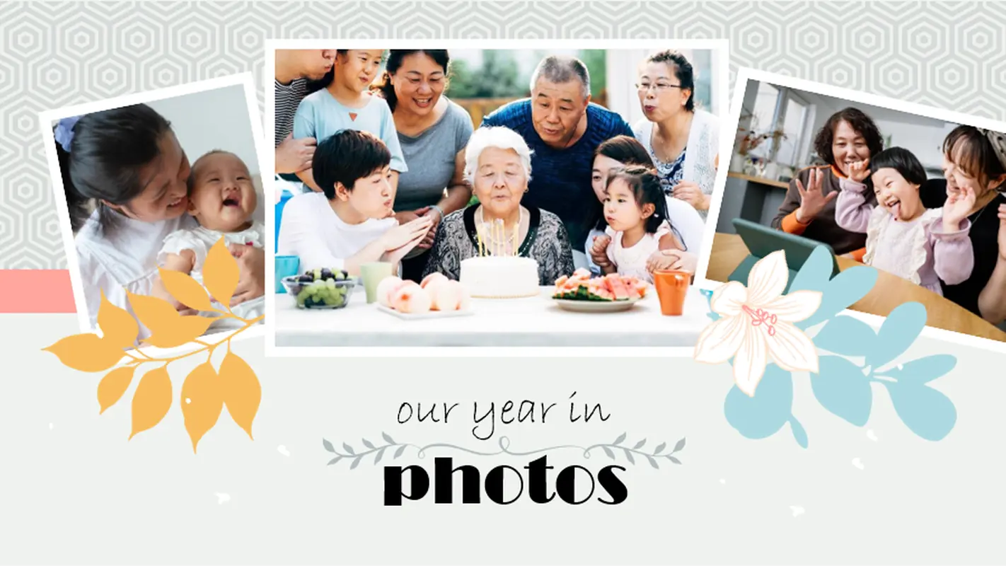 Our year in photos album modern color block
