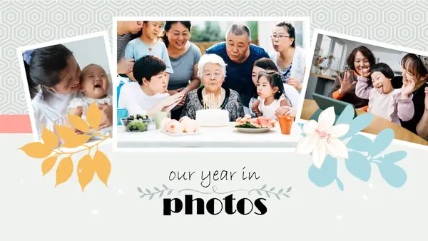 Our year in photos album modern color block
