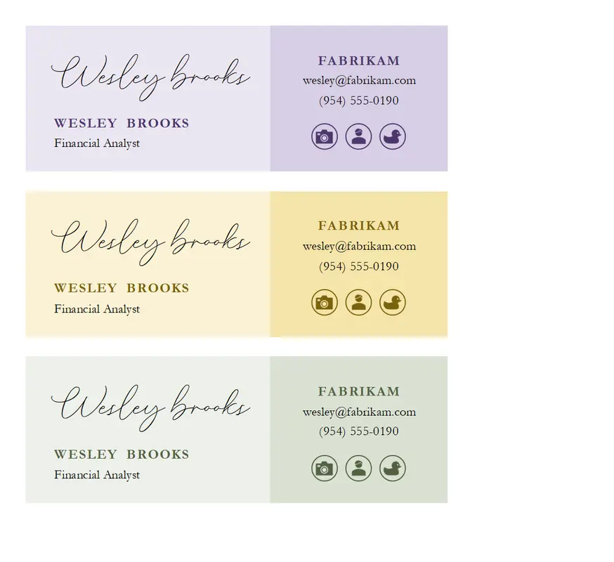 Elegant tri-color email signature modern color block