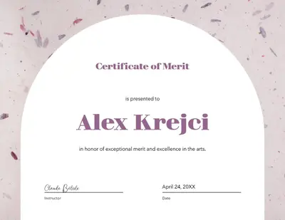 Certificate of merit modern simple