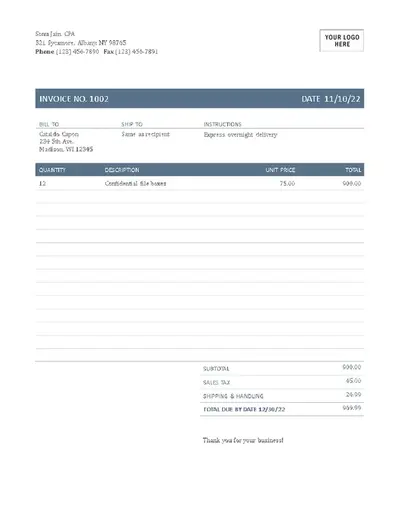 Invoice (Timeless design) modern simple