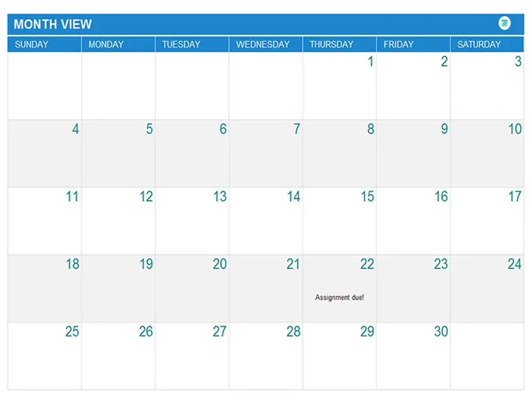 Student assignment planner modern simple